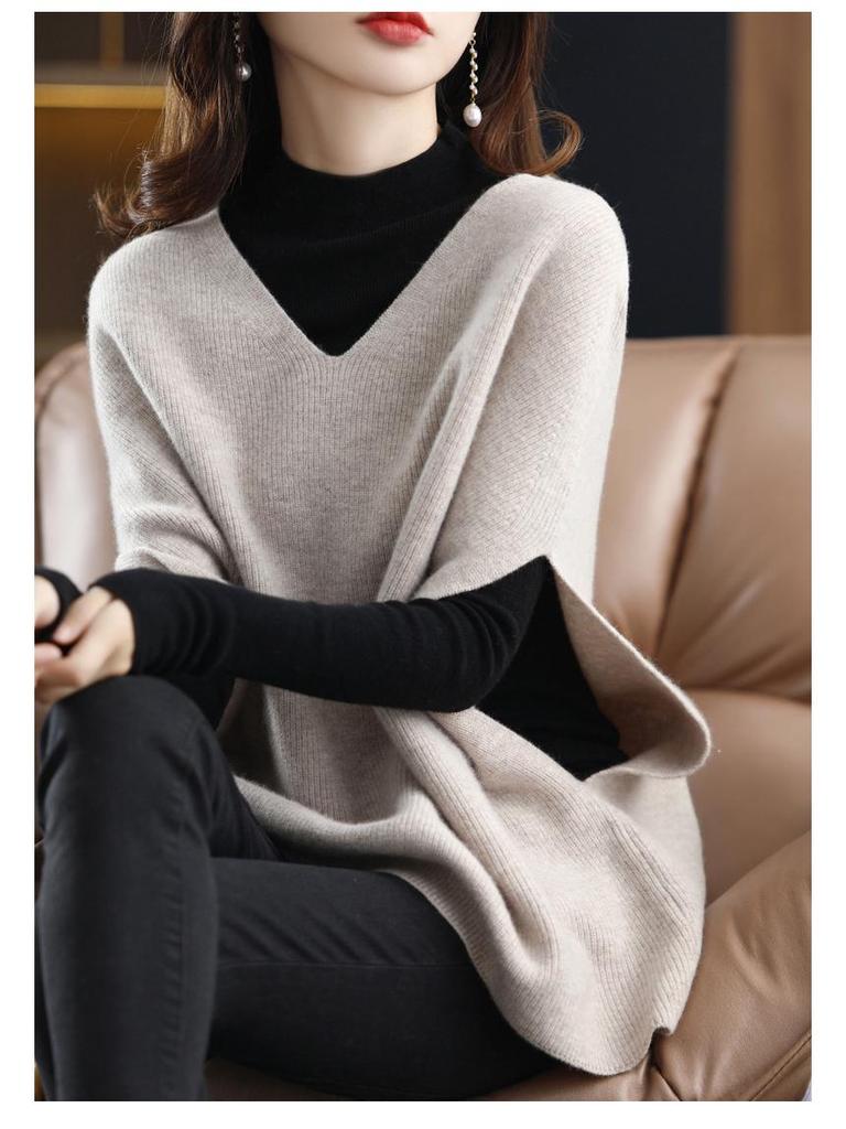 Women's V-Neck Knitted Sleeveless Vest - Autumn/Winter 2025 Loose Cardigan Sweater