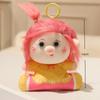 Cute Curly Hair Family Plush Keychain Toy Cartoon Figure Stuffed Doll Bag Hanging Decoration Kids Accessory Gift