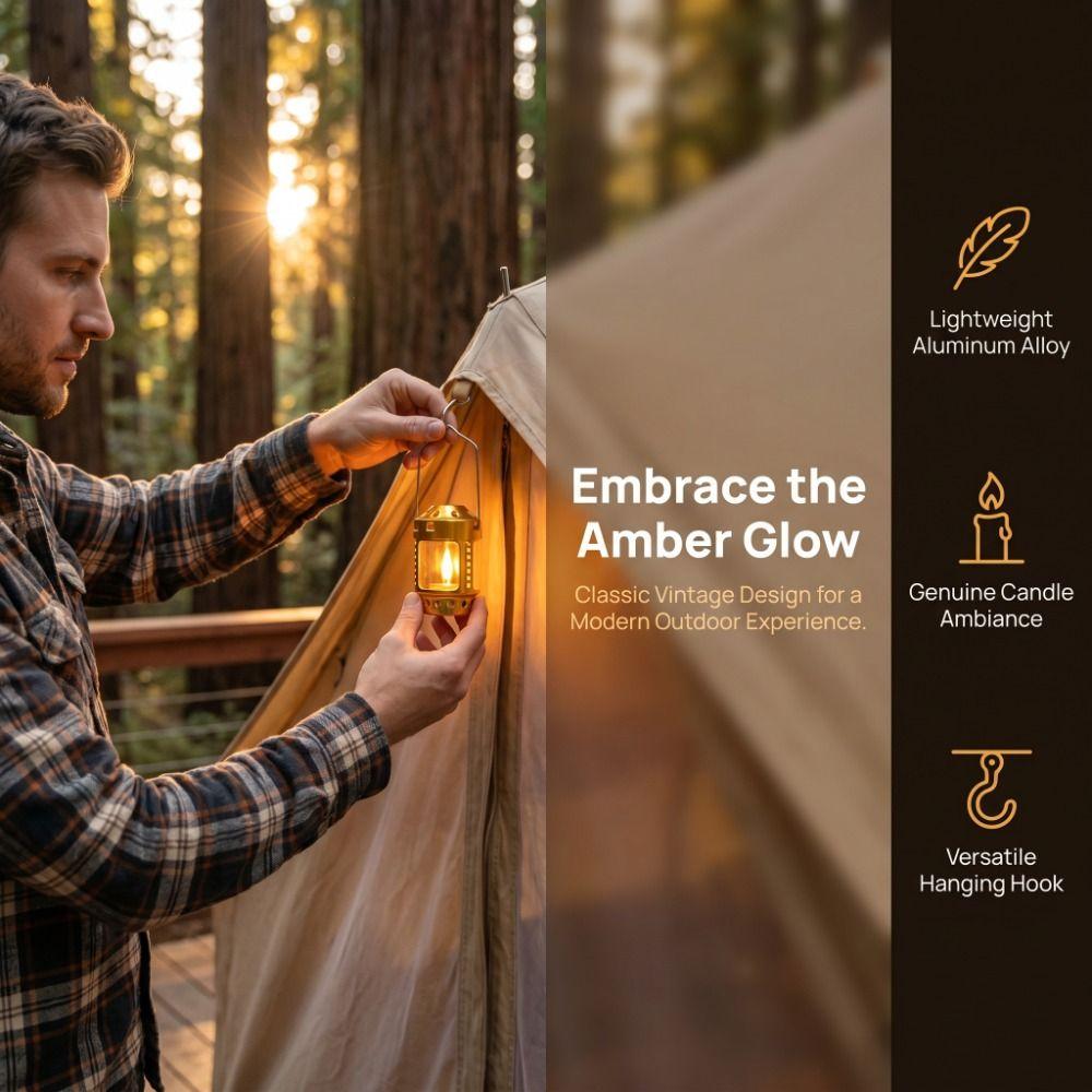 Aluminum Alloy Tealight Candle Lantern Lightweight Camping Lantern  Camping Outdoor
