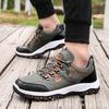 Spring and autumn large size outdoor hiking shoes men's travel shoes running shoes front lace-up color matching hiking shoes men's breathable