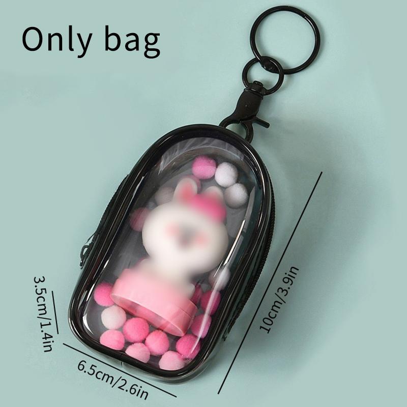 Toys Transparent Doll Storage Bag PVC Bag for Figurines Plush Cotton Dolls Carry Portable Storage Case Pouch Keychain Pendant