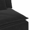 Modular Sofa End Module with Armrest and Cushions Black 100 Cm