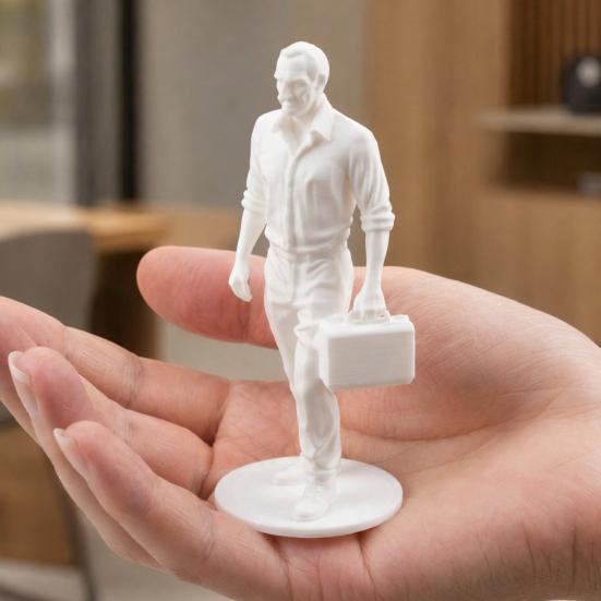 Desk Businessman Statue, 3D Printed Office Decor for Men, Executive Figurine with Briefcase, Motivational Home Office Gift