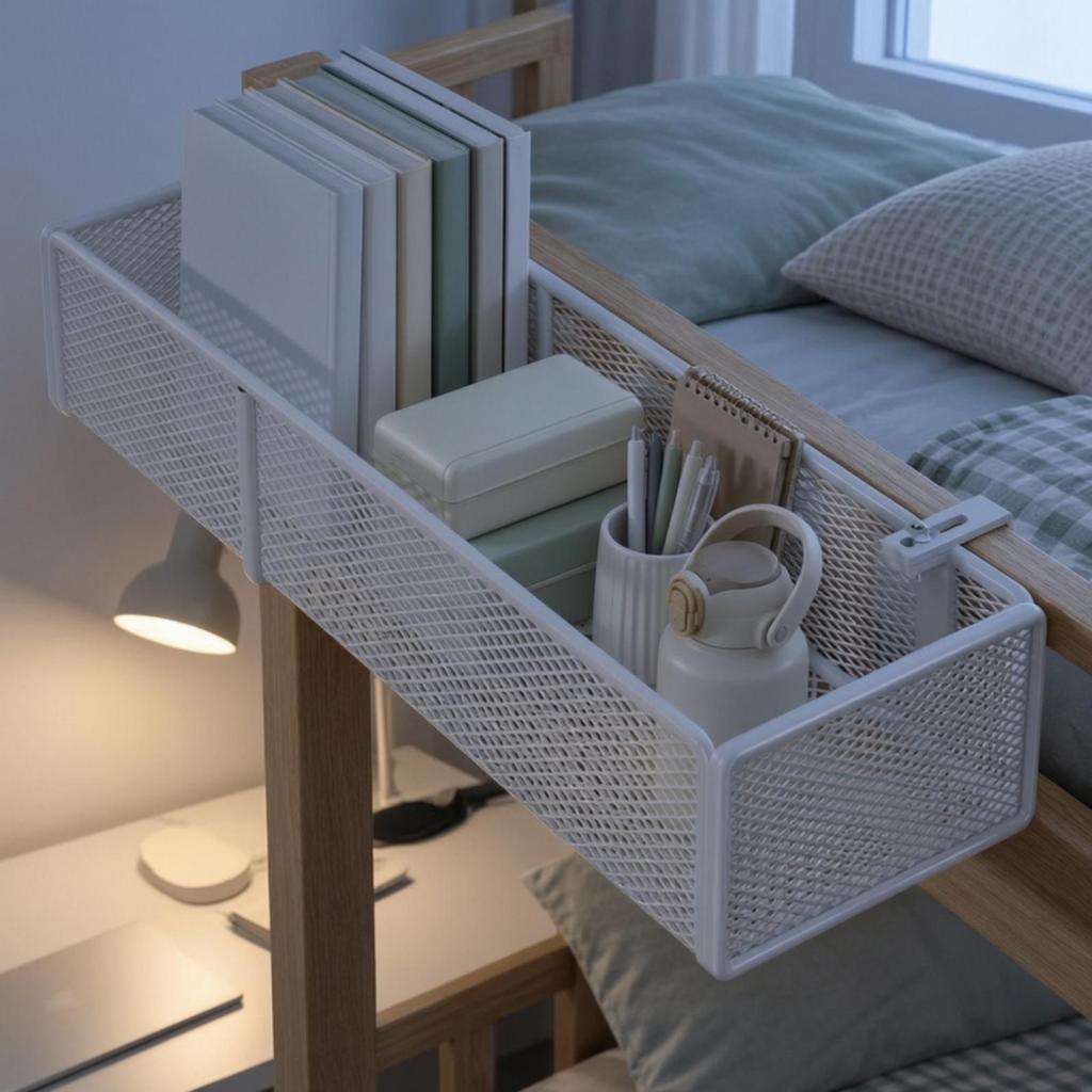 Metal Mesh Bedside Hanging Basket Ventilated Storage