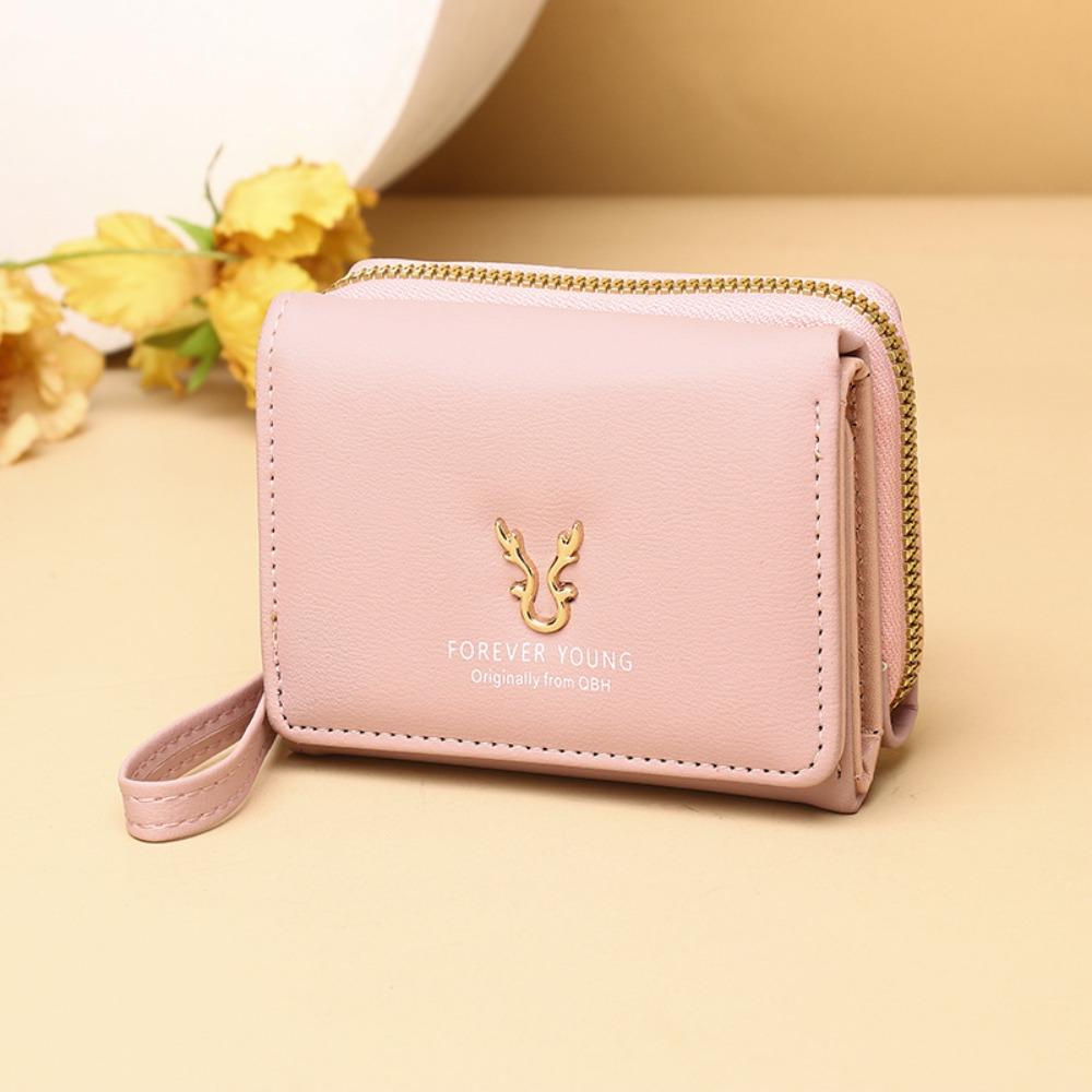 

Elegant PU Leather Women s Small Wallet Fold Portable Mini Clutch Multi-Pocket Short Wallets Gift For Ladies розовый