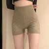 Apricot Sweet High Waisted Slim Knit Shorts for Women In Summer Pure Desire Style Spicy Girl Sexy Base Anti Stripping Pants