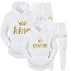 European & American Autumn Trendy Unisex Hooded Sweatshirt & Jogger Set - Casual Two-Piece Sportswear for Couples