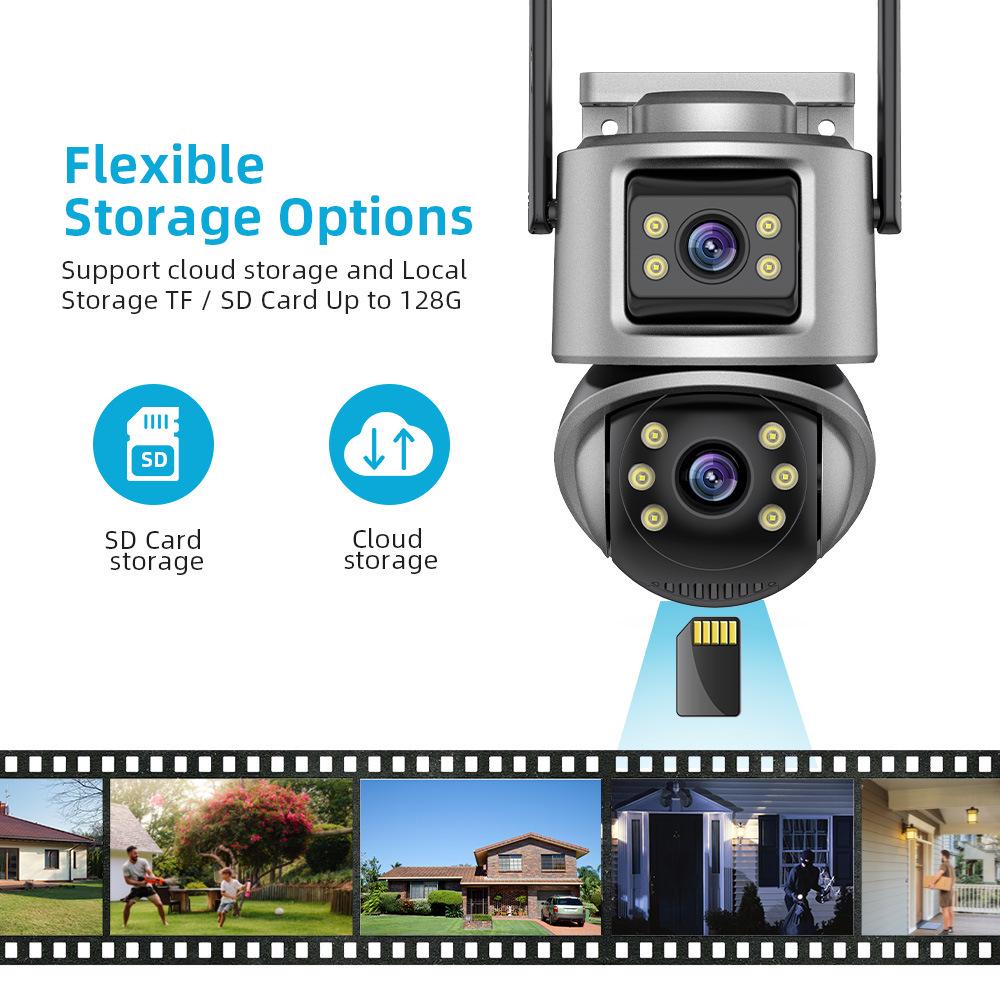 ICSEE Dual-Screen 8MP/6MP HD WiFi Wireless Home Surveillance Binocular Camera