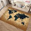 Middeleeuwse Vintage Oceaan Kaart Bedrukt Tapijt Grote Maten Vloerkleden voor Slaapkamer Speelkamer Kantoor Antislip Mat Tien Festivals Cadeau