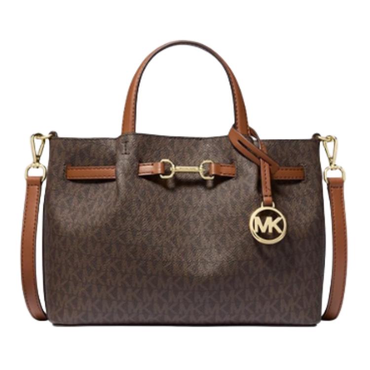 

Michael Kors MK Carson Logo Horsebit Faux Leather Tote Bag Women Tote Bags Dark-Brown Acorn-Brown 35S5G2ZS5T-BROWN Basic Set (Bag+Dust Bag)