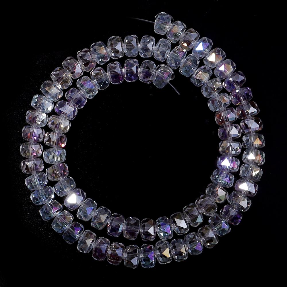 4 6 8 10mm Faceted Crystal Beads Transparent AB Wheel Glass Loose Beads For Jewelry Making DIY Bracelets Necklace Accessories