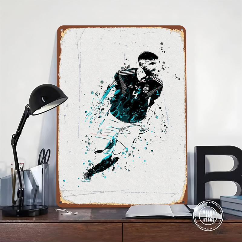 Argentina Soccer Painting Metal Poster Customized Wall Art Retro Vintage Tinplate Signs for Man Cave Room Ornaments Coffee Bar