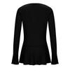 Women's Fashion Color Round Neck Hem Elastic Sleeve Mid Sleeve Shirt T,shirt Top