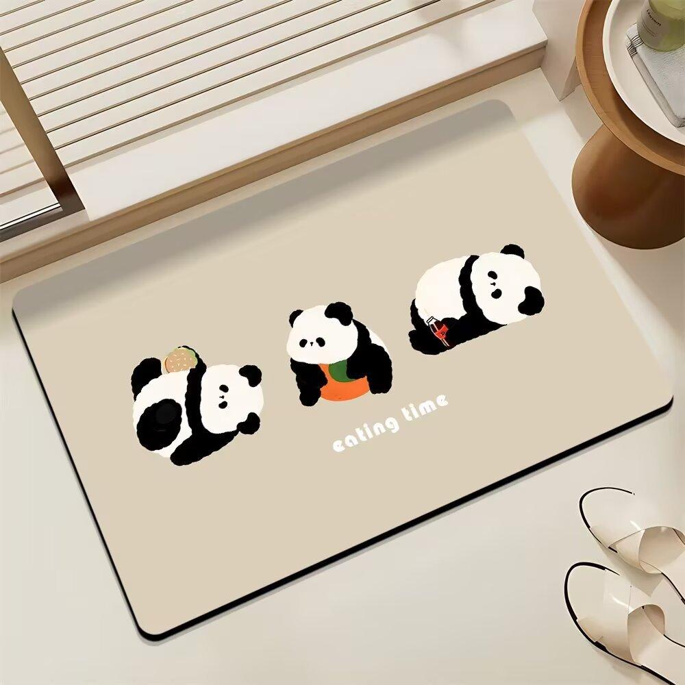 Cartoon Cute Giant Panda Floor Mat Bathroom Shower Room Anti-slip Foot Mat Bathroom Absorbent Quick-drying Floor Mat