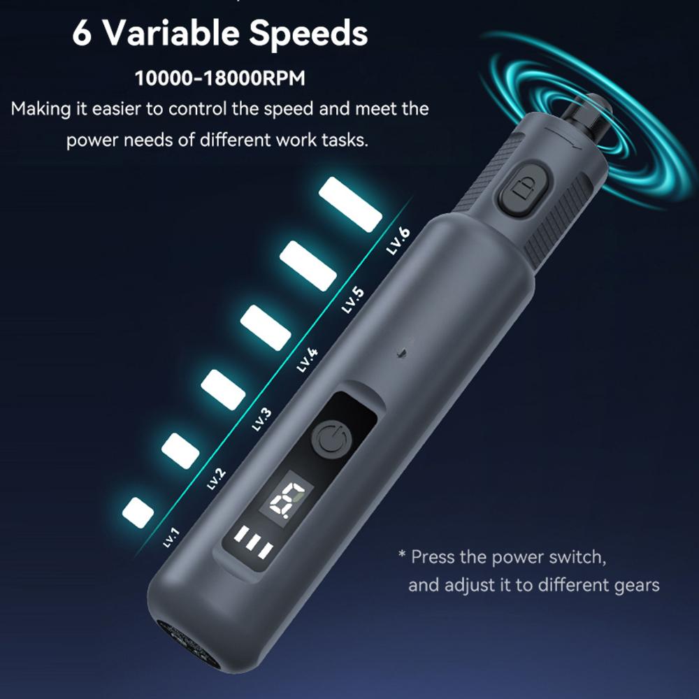 Creality Cordless Rotary Tool Kit 10000-18000RPM 6 Variable Speeds Multi Power Carving Tools Powered By 3.7V Rechargeable Battery 24pcs Drill Bits wi