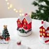 NUCHI Christmas Festival Mini Resin Tree and Santa House Ornaments