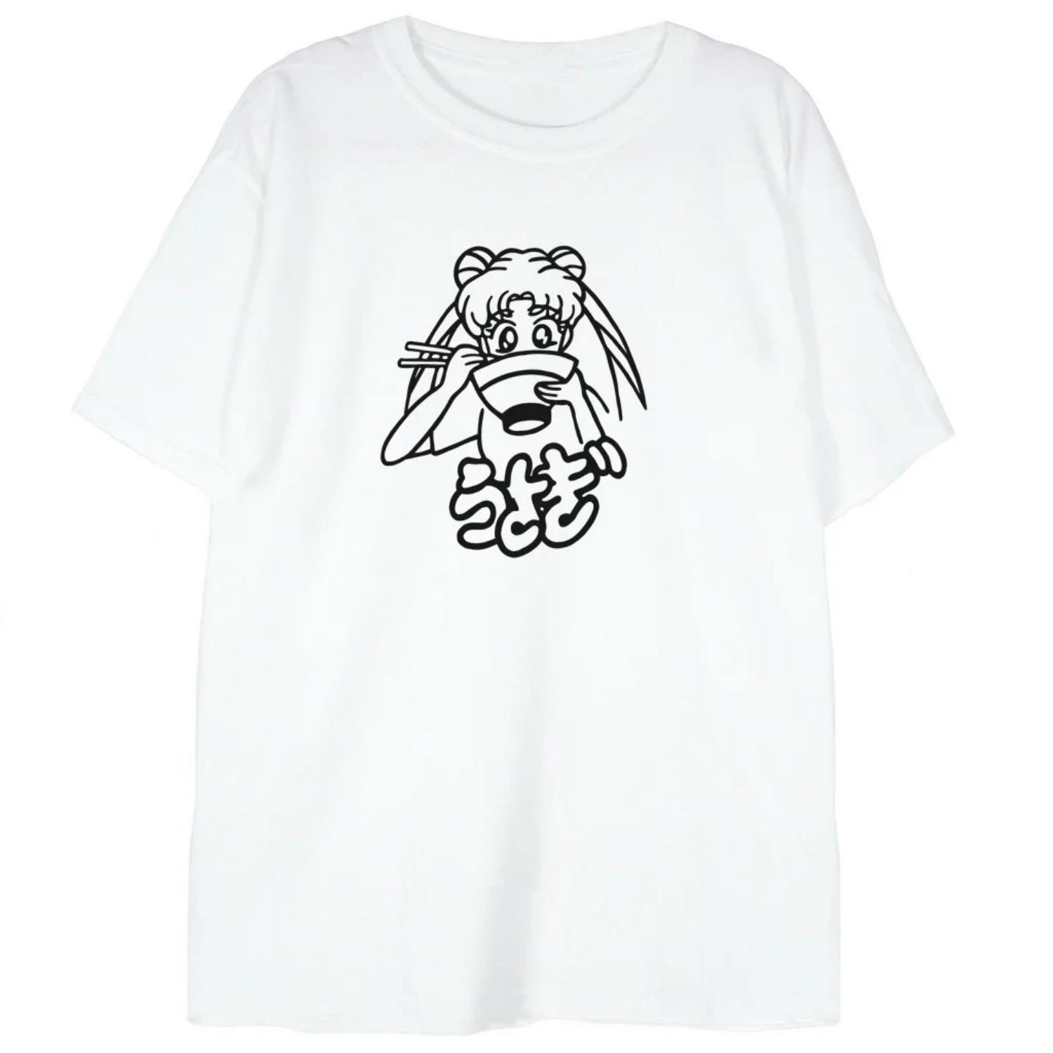 

2026 Cotton Sailor Moon Lost Americana Y2K Casual Summer T-Shirt Men High Quality Parent-child Soft Fashion Comfortable Tee S чёрный