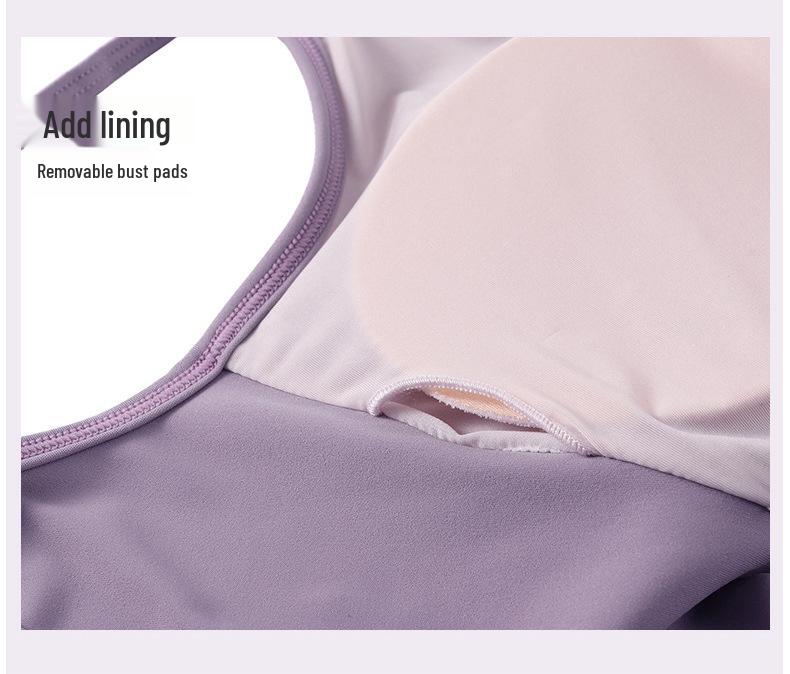 Fushinu Damen Farbblock Geraffte Taille Gymnastiktrikot Ballett Übungskleidung