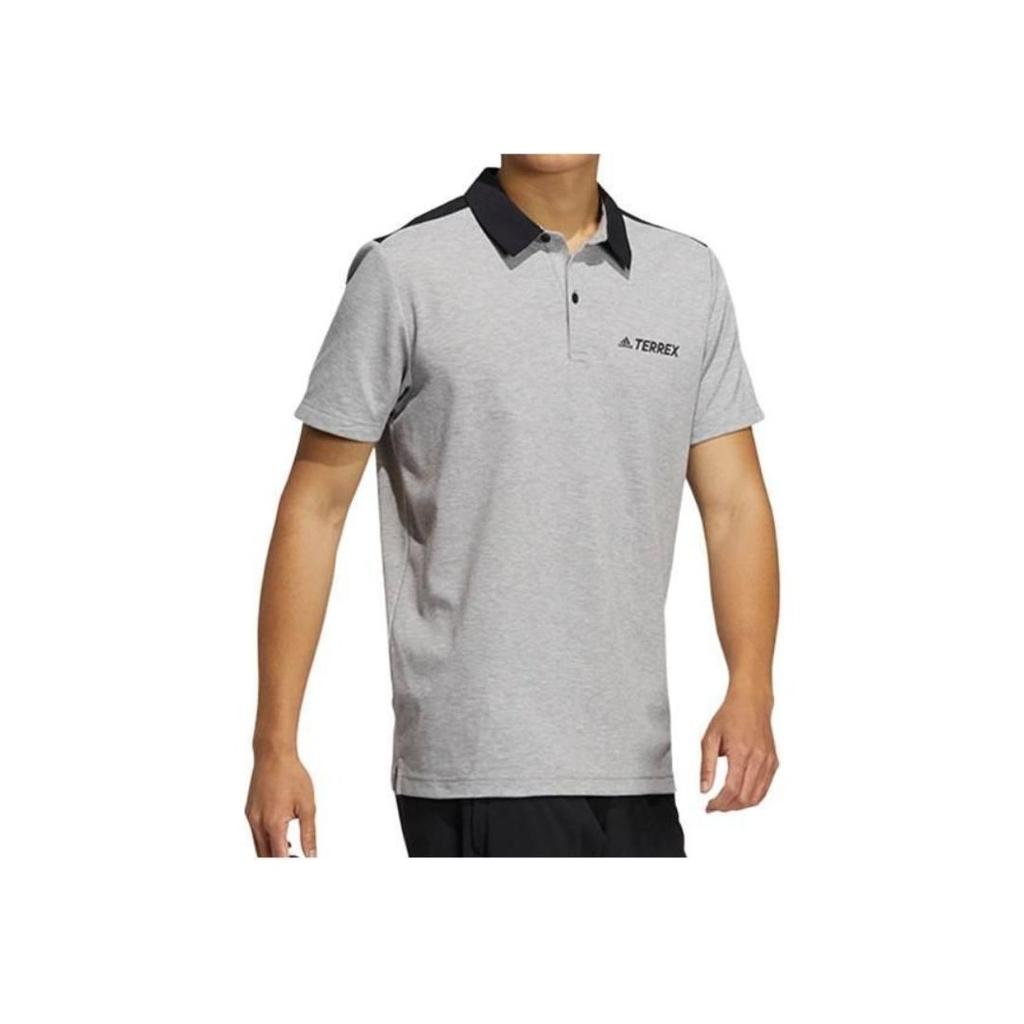 Adidas Breathable Short Sleeve Polo Shirt Men Tops Gray GN7609