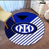 Tappeto Rotondo Stampato Inter Milan Tappeto per Sedia Tappeto per Area Tappeto per Ingresso Zerbini, per Sedia da Ufficio Soggiorno Camera da Letto Cucina.