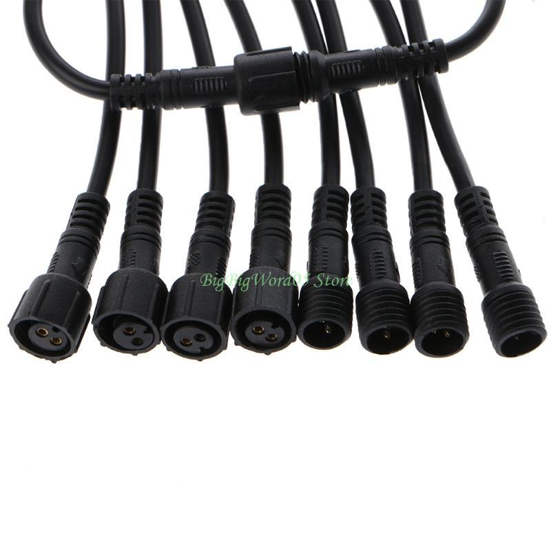 24TE 5 Pairs 2 Pin Male To Female Connector Waterproof Cable For Single Color LED Str