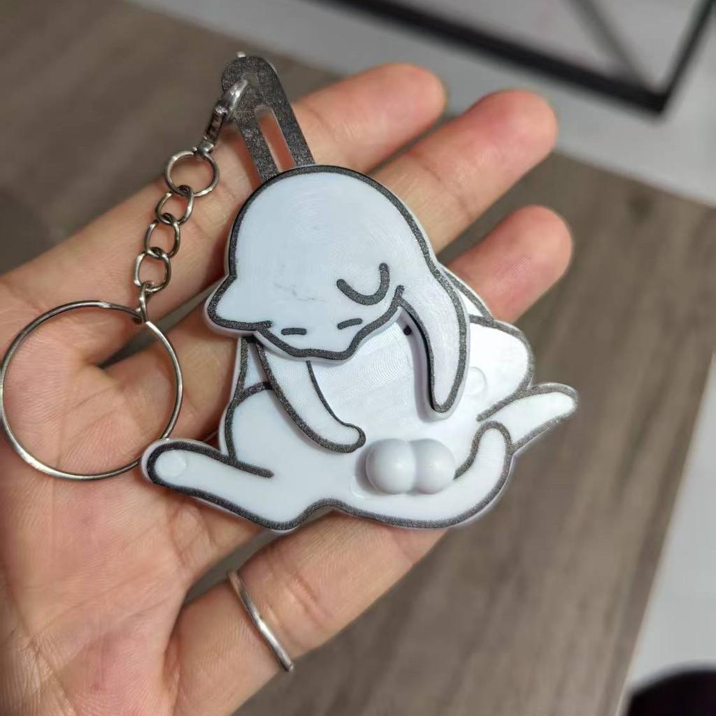 Creative Pull Play Egg Cat Keychain Pendant Cute and Funny Rotatable Acrylic Bag Pendant for Women Keyring Purse Car Accessories