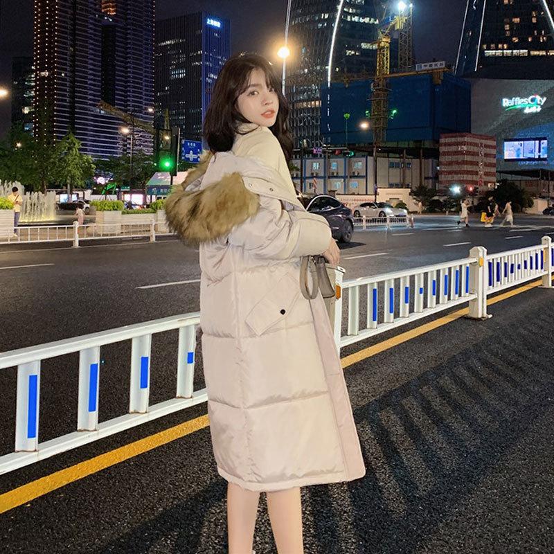 

Хлопковая одежда выше колена для женской зимы, длинные модели, новая хлопковая одежда свободного кроя больших размеров, одежда-булочка, утолщенные пальто. XXXL