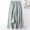 Cotton and Linen Casual Pants Women's Pants Spring and Summer Thin Retro Ethnic Style Embroidered Wide-leg Pants All-match Thin Nine-point Pants Women