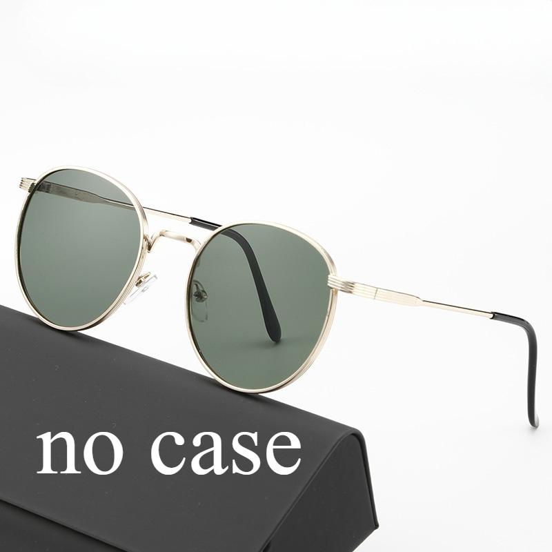 Metal round frame flat mirror unisex sunglasses new fashionable European American hip hop style trendy accessory
