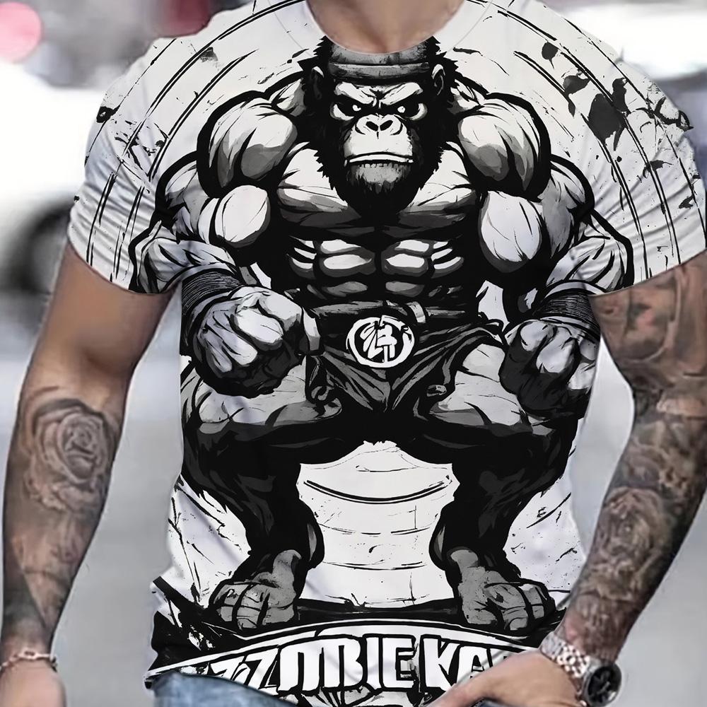 Men Summer Breathable Quick Drying Sports Tops Fashion Boxing Short Sleeve Tees