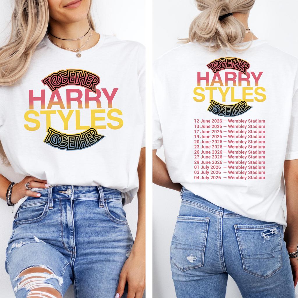 Harry Styles Together London Tour Shirt 2026 Summer New 100cotton High Quality Unisexs Unisexs Oversize Fashion Oneck Tshirt