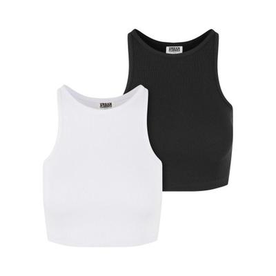 Urban Classics Damen/Damen Geripptes Bio-Crop-Top (2er-Pack)