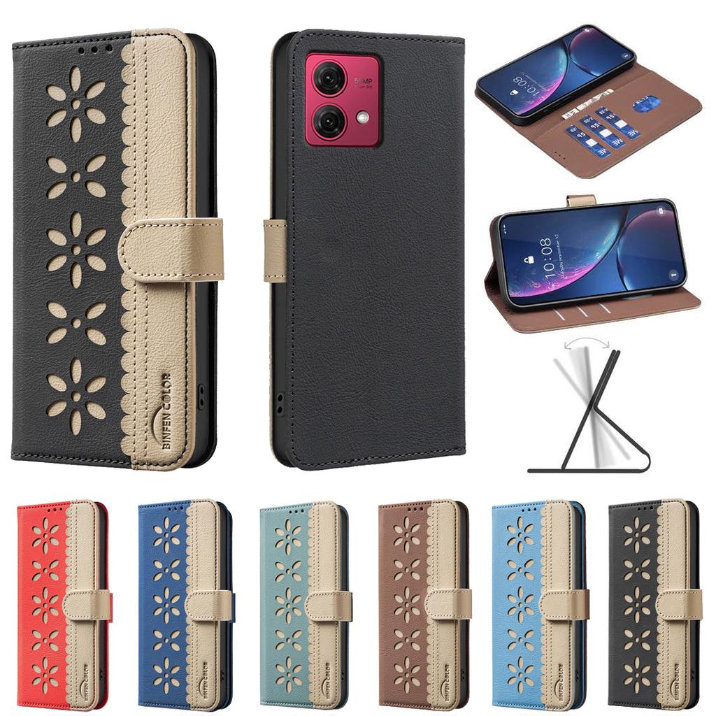 Cards Solt Wallet Leather Flower Flip Case For Motorola Moto Edge 60 Pro G05 G15 G75 G55 G35 50Pro G04 G34 G84 G14 G73 Cover