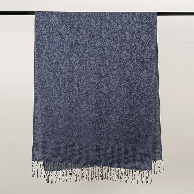 Jacquard Retro Ethnic Style Human Cotton Cashew Shawl Spring And Autumn Fringed Long Decorative Scarf