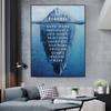 Ice Mountain Success Quote Motivational Canvas Painting Nordic Modern Posters and Prints Wall Art Pictures for Home Decoration