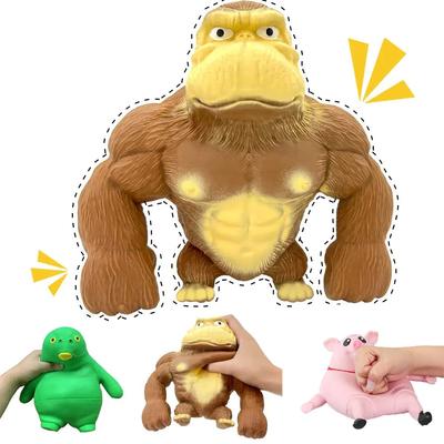 Hračka s mačkanou gorilou Funny Monkey Toys Dospělí Senzorické stresové hračky Gumové natahovací a mačkací gorily Dárek pro děti Fidget Toys