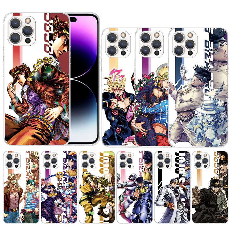 JoJo Bizarre Adventure Anime Soft Cover for iPhone 16 17 Air 15 14 Pro Max 16E Phone Case 13 Mini 12 11 7 SE 8 Print Pattern Fit