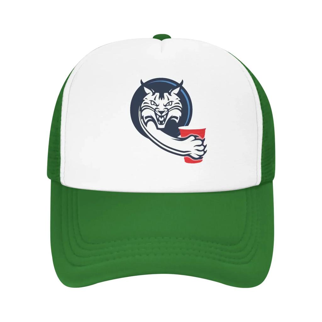 Funny Cat B-Bobcat Drinking Red Cup Hiking Mesh Baseball Caps Women Unisex Male Beach Sunscreen Hats Peaked Cap