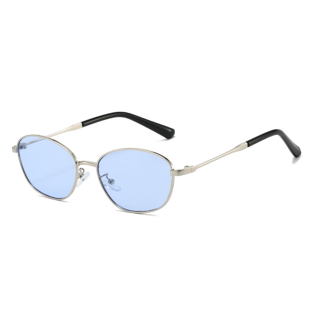 Metal-framed cat-eye sunglasses, retro style, trendy, suitable for driving