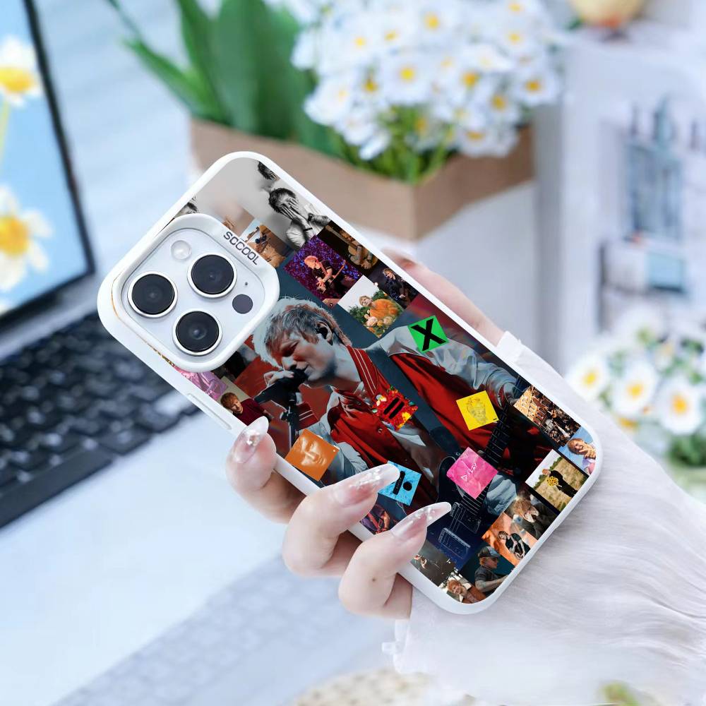 Sänger E-Ed Sheeran Handyhülle Für iPhone17, 16,15,14,13,12 Pro Max weiß Candy Matt Stoßfeste Hülle