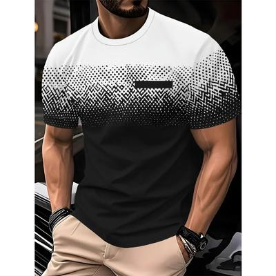 Heren Tie Dye 3D Print T-shirts Mode T-shirts Strandkleding Stretch Polyester Sport Korte Mouw Tops