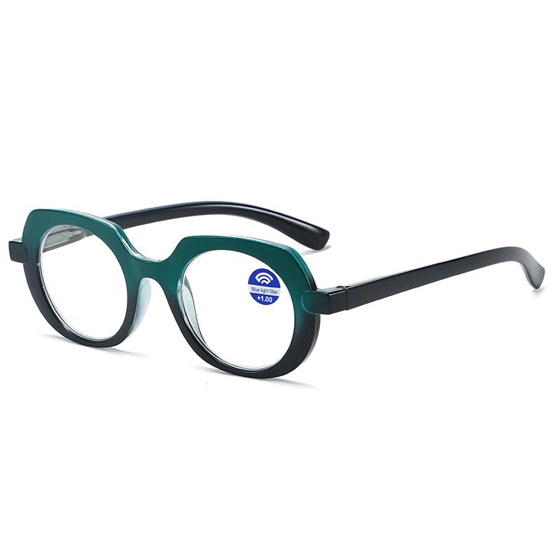 

Retro Oval Reading Glasses Polygon 2 Color Pc Frame Blocking Blue Light Presbyopia Eyeglasses +1.0+1.5+2.0+2.5...+4.0 Unisex +4.0