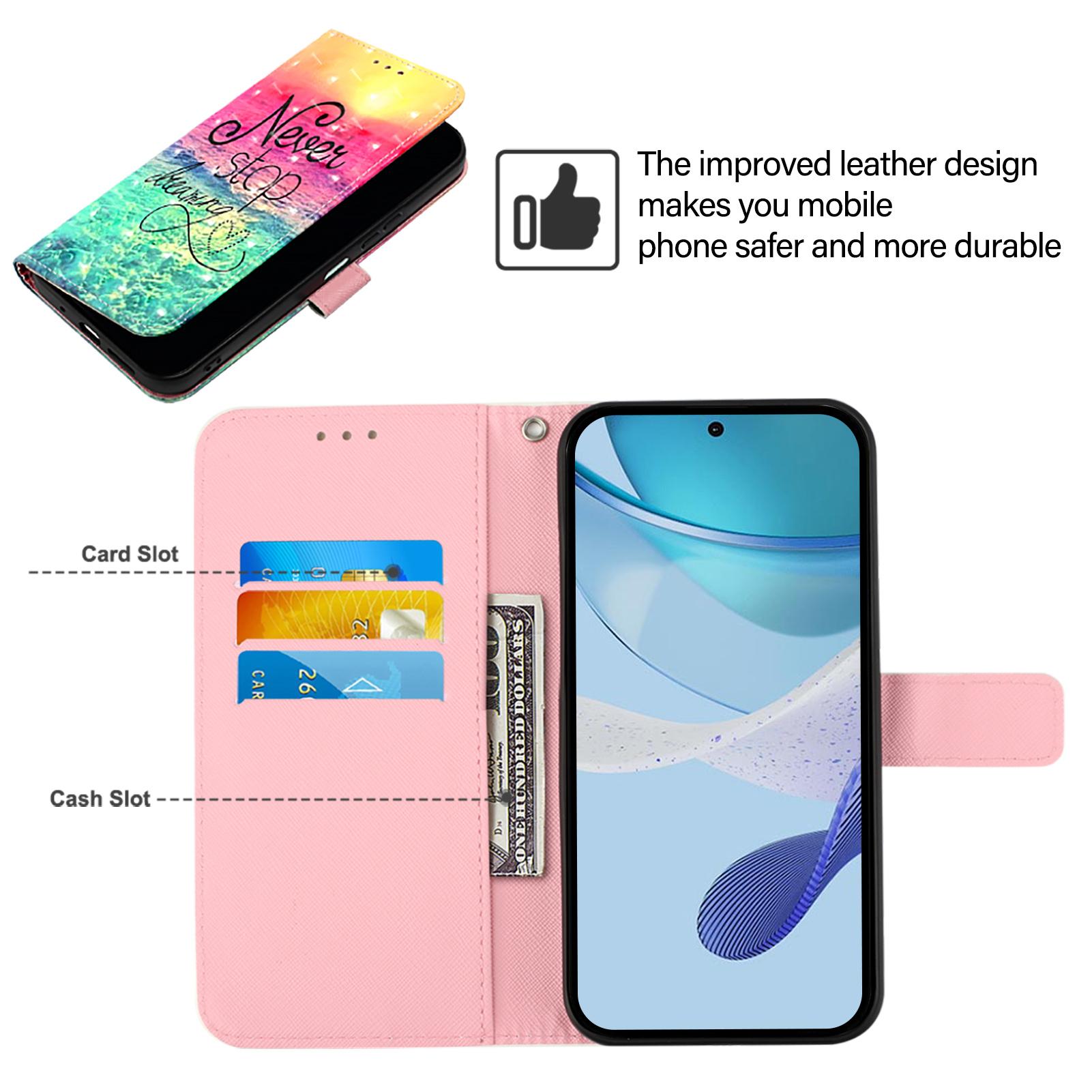 

For Realme 12 5G Leather Case Pattern Printing Wallet Stand Mobile Cover with Strap Never Stop Dreaming