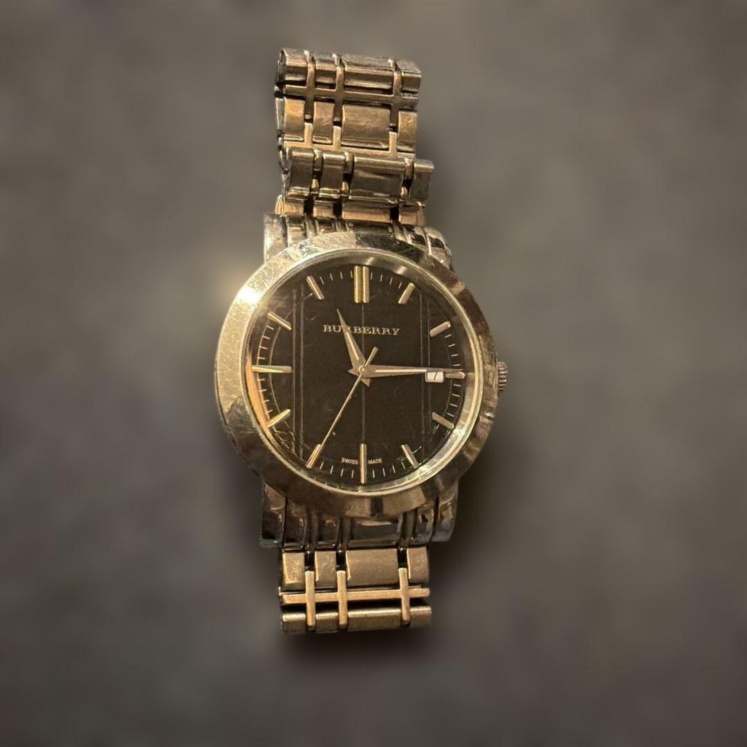 Used BURBERRY Men s Watch BU1364 Black Silver