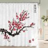 Shower Curtain Ink Painting Plant Flower Landscape 3D Printing Bathroom Curtain Polyester Waterproof Home Decor Curtain 180X180