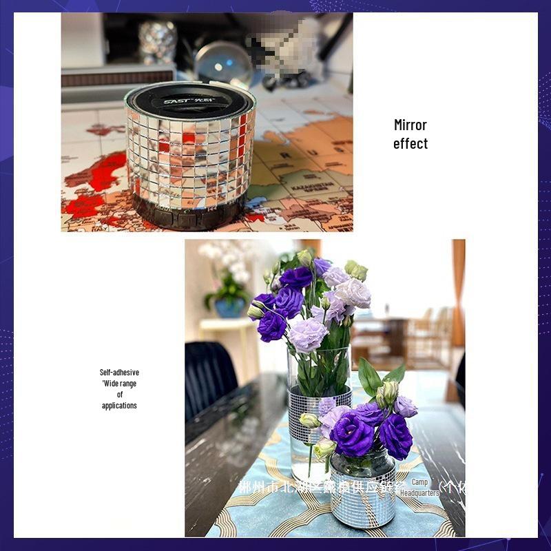 Self-Adhesive Waterproof Mosaic Mirror Frame Sticker for Bathroom Decor
