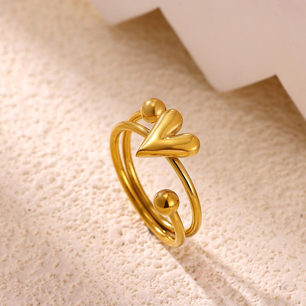 Anello Acciaio Inossidabile Cane Bassotto Carino Cuore 3D Anelli Dita Doppio Strato Per Donne Unisex Gioielli Bel Regalo Decompressione