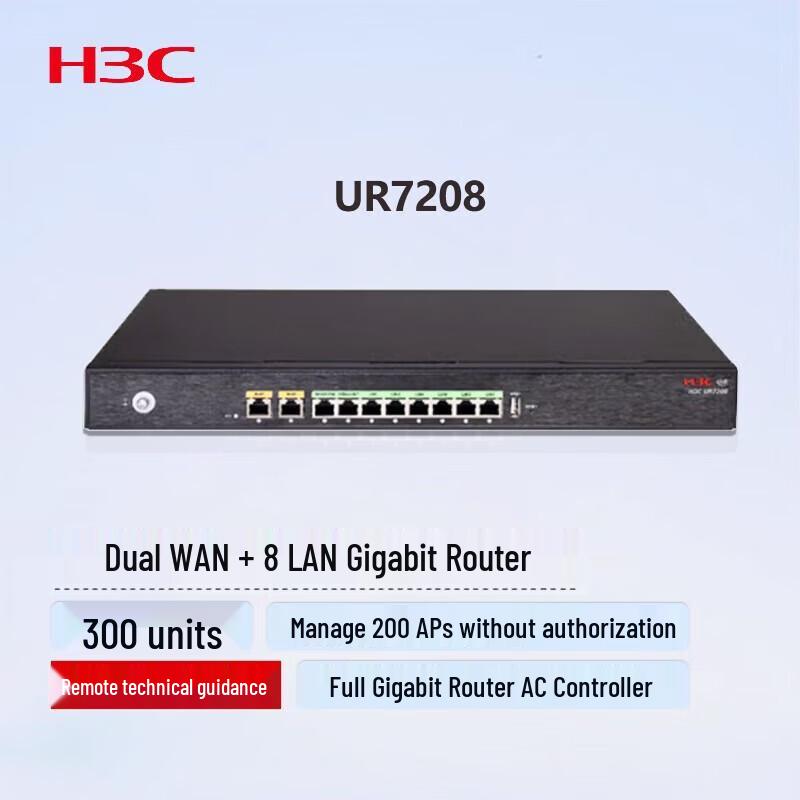 

H3C UR7208 10-Port Gigabit VPN Router & AC Controller