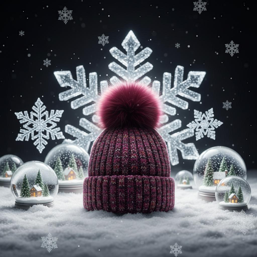 Winter Hat with Eco Pompom In Fuchsia Kamea-Pavone