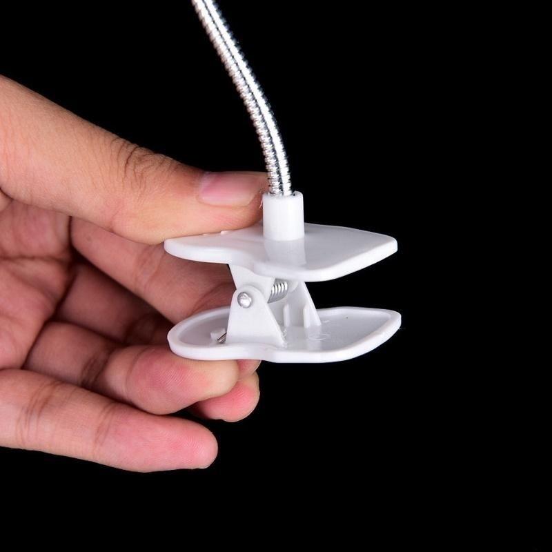 Steel Adjustable Clip on Book Reading LED Light Eye Protection Energy Saving Mini Bedside Table Lamp